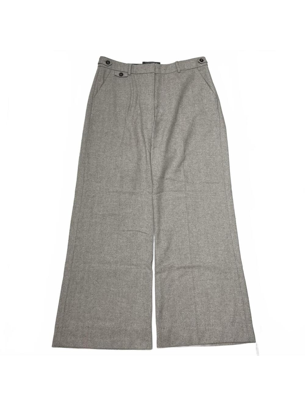 Mexx Sz 38 Tan Textured Wool Blend Wide Leg Trousers Minimalist Business Casual